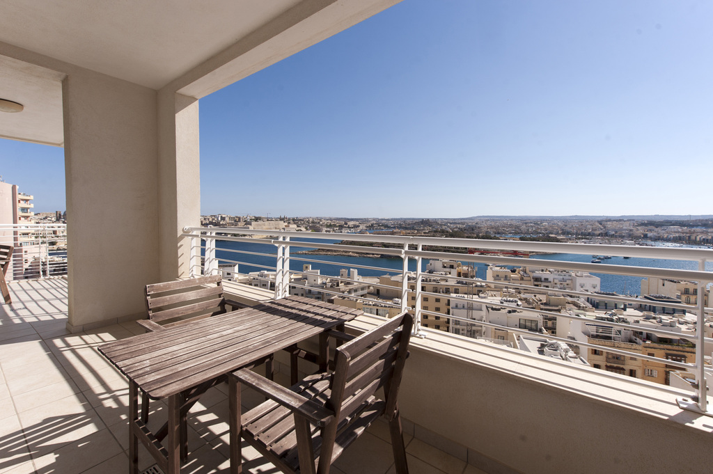 terrace with sea views