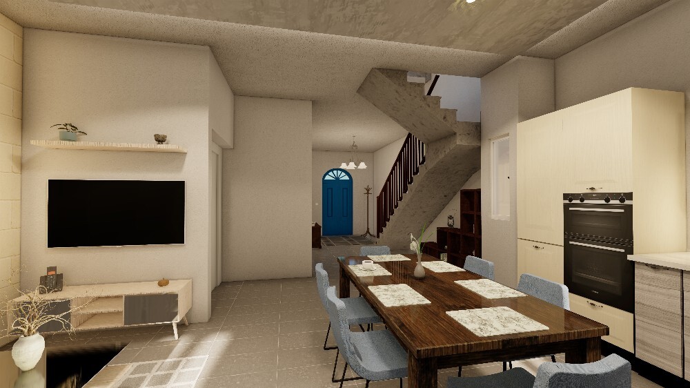 Xewkija Terraced-house-Kitchen-Living-Area-Oyster-Christies